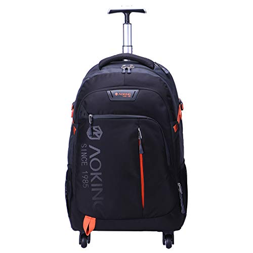 AOKING 20/22 ″ Water Resistant Rolling Wheeled Backpack Laptop Compartment Bag(22 inch, Black)