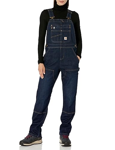 Carhartt Women's Denim Double Front Bib Overalls, Midnight Sky, X-Large