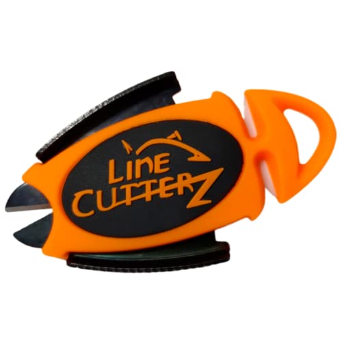 LINE CUTTERZ Patented Dual Hybrid Ceramic Cutter + Stainless Steel Micro Scissors Fishing Line Cutter - Orange