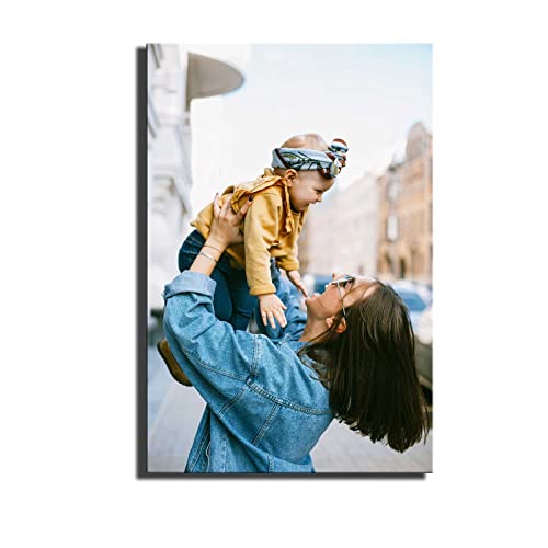 TRITXIY Personalized Photo Print Collage Picture Custom Multi Photo Canvas Poster with Your Photos for Wedding Family Couple Friends Class of 2023 Graduation Gift Framed Ready to Hang-1 Photo