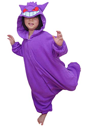 SAZAC Kigurumi - Pokemon - Gengar - Onesie Jumpsuit Halloween Costume -Kids Size (5-9 Year Old)