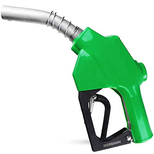 Azdele 1 Inch NPT Green Automatic Fueling Nozzle 1-3/16 Inches(OD=30mm) Spout Auto Shut Off Aluminum Alloy Diesel Petrol Fuel Nozzle, The Max Flow Rate 120L/Min