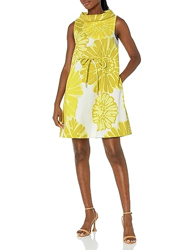 Trina Turk Women's Roll Neck Dress, Daisy/Whitewash