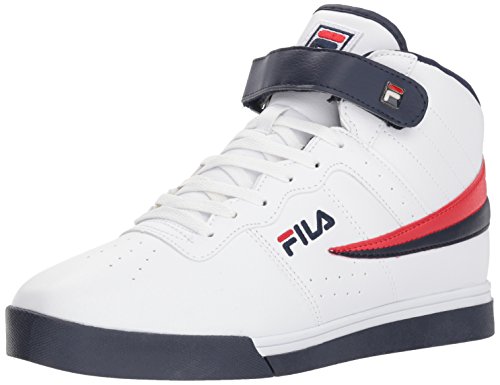 Fila Men's Everyday Sport Athletic Casual High-Top Vulc 13 MID Lace Up Sneaker Shoes, White Navy Red-125, 12