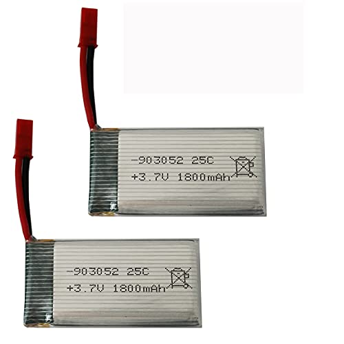 OCTelect, Drone Battery 903052 1800mah 3.7V Lipo Battery for KY601S X5 X5S X5C X5SC X5HC X5SH X5SW M18 H5P H11D H11C T64 T04 T05 F28 F29 T56 T57 with JST and SM for Option (JST Port)