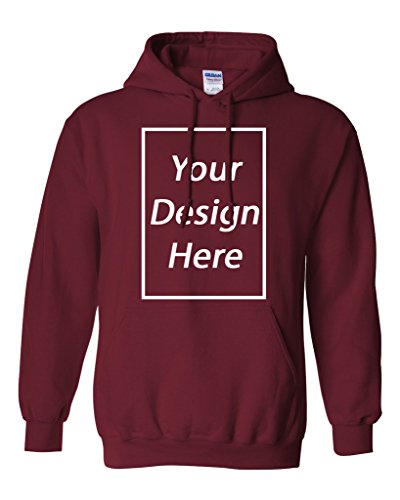 City Shirts Add Your Own Text and Design Custom Personalized Sweatshirt Hoodie (Medium, Garnett)