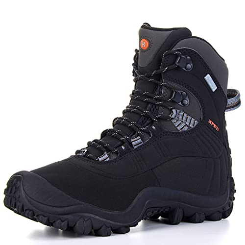 Manfen Women's Hiking Boots Lightweight Waterproof Hunting Boots Black Size 8
