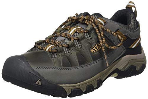 KEEN Men's Targhee 3 Low Height Waterproof Hiking Shoes, Black Olive/Golden Brown, 10.5