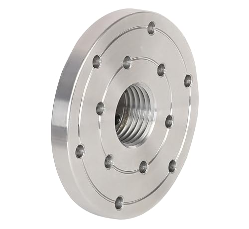 VINWOX 4' Wood Lathe Steel Faceplate, 1-1/4”x8TPI Spindle Thread Woodworking Machine Chuck Face Plate