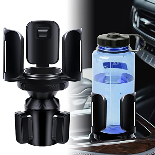 Cup Holder Expander for Car with Adjustable Holder & Base, Fits for 10-64oz Yeti Ramblers, Hydro Flask, Nalgene, Stanley, Hold 2.9'-5.5' Large Bottles Mugs Food Drink, Universal Fit Car Cup Holder