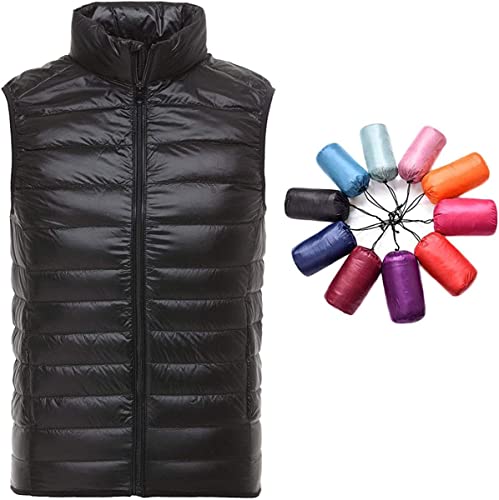 LANBAOSI Mens Down Vest Lightweight Packable Puffer Vests Outerwear Winter Warm Quilted Sleeveless Jacket Coats