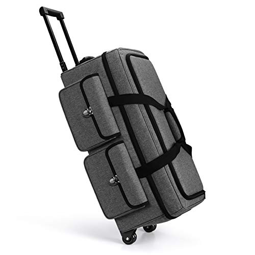 OEIPSMK Rolling Craft Tote Bag with Wheels Compatible for Cricut Maker, Maker 3, Explore Air 2, Cameo 4, Double Layers Carrying Case for Die Cut Machine and Supplies, Purple (Patent Pending)