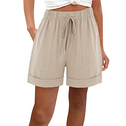 SDOHIG Pink Shorts Women Shorts for Women Trendy Going Out Summer Pants Casual Drawstring Gym Short Pants with Pockets Comfy Baggy Beach Shorts Lightening Deals