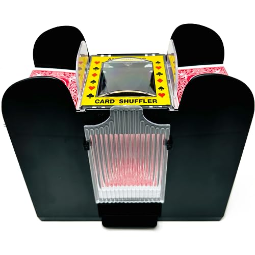 Brybelly Automatic Card Shuffler, The Original 1-6 Deck Electric Shuffler, Battery Operated, Designed for Standard-Size Cards Including Poker Cards, Uno, Phase10, Texas Hold'em, Cards Against Humanity