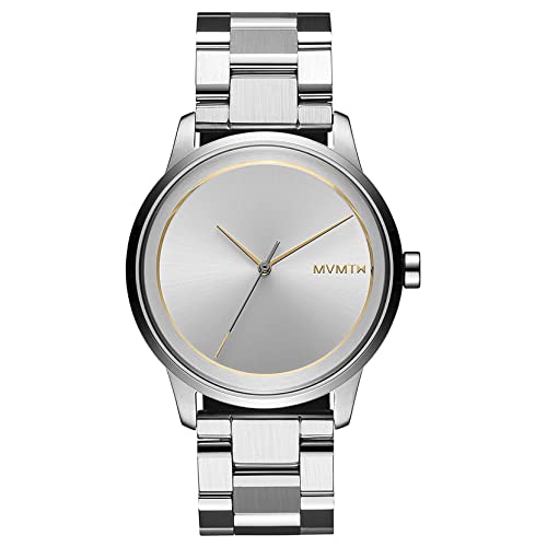 MVMT Profile Unisex Minimalist 44 MM Analog Pulse Silver Watch
