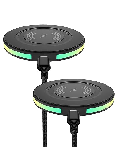 2Pack 15w Phone Wireless Charging Pad for Google Pixel 8 8 Pro 7 pro 7a 7 6 pro, QI Wireless Charger Station Cargador Inalambrico for Android Samsung Galaxy S24 S23 + S22 Ultra Apple iPhone 15 14 13