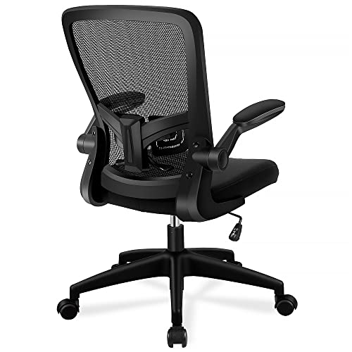FelixKing Office Chair, Ergonomic Desk Chair with Adjustable Height and Lumbar Support Swivel Lumbar Support Desk Computer Chair with Flip up Armrests for Conference Room (Black)