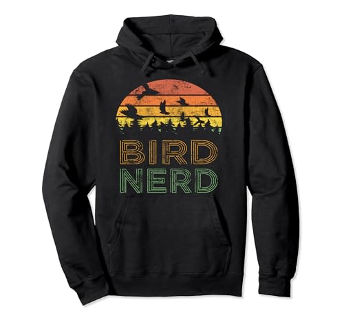 Bird Nerd Retro Vintage Distressed Bird Watcher Watching Pullover Hoodie