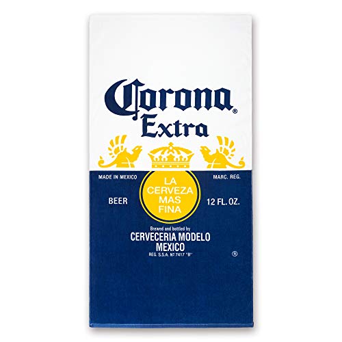 Corona Logo Beach Towel 30 x 60 inch 100% Cotton Beer Label Pool Towel, Travel, Camping, Lake (30' x 60', Blue)