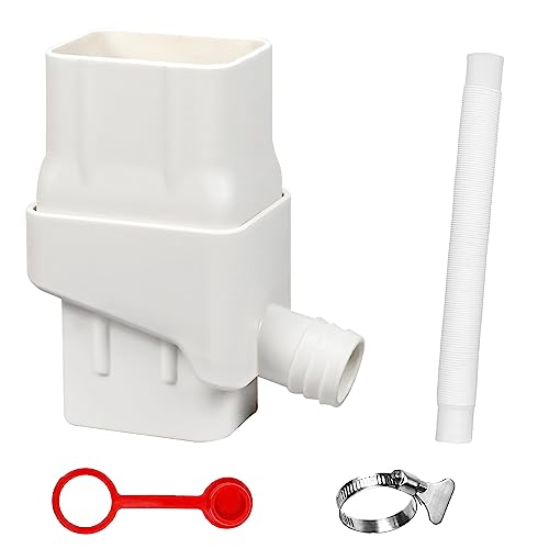 XPINYT Rain Barrel Diverter Kit, Downspout Diverter for Diverting Water, Rainwater Collection System Fit for 2'' x 3'' Standard Gutter - White