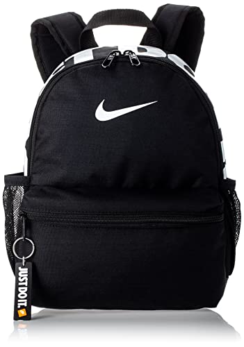 Nike Brasilia 'just Do It' Backpack (mini), Black/Black/(Glossy White), Misc