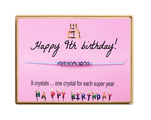 Monily 9 Year Old Girl Gifts for Birthday Happy Birthday Bracelets for Girls Birthday Gifts for Teen Girls Birthday Presents for 9th Girls Birthday Jewelry for Girl