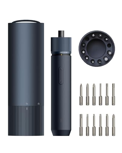 HOTO Electric Screwdriver, 3.6V Cordless Screwdriver Set, All-in-One Design, USB-C Charging Cable, Manual & Electric, LED Shadowless Light, 3 Torque, 5N.m 1500mAh, 12 Pcs Bit for Electrical Repairs