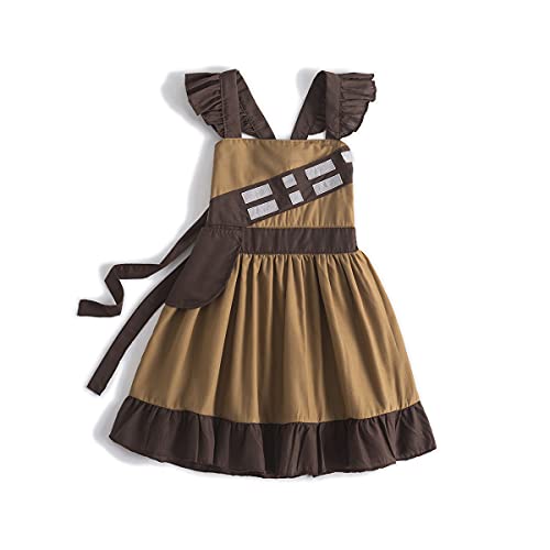Ruikajia Girls Chewie Costume Chewbacca Costume Wookiee Halloween Cosplay Costume Dance Costume