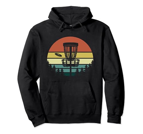 Disc Golf Retro Vintage Sunset Pullover Hoodie