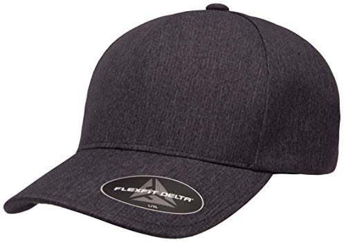 Flexfit Men's Delta Seamless Baseball Cap, Melange Charcoal, Large-X-Large