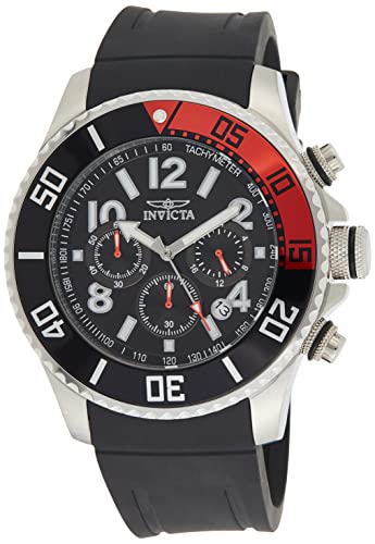 Invicta Men's 15145 'Pro Diver' Stainless Steel and Black Polyurethane Watch