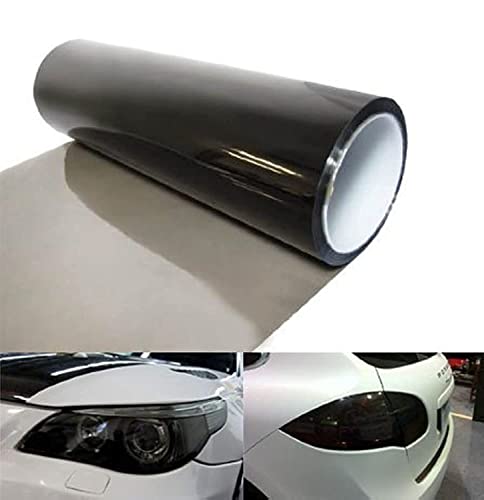 12 by 48 Inches Self Adhesive Headlight, Tail Lights, Fog Lights Tint Vinyl Film (12 X 48, Light Black)