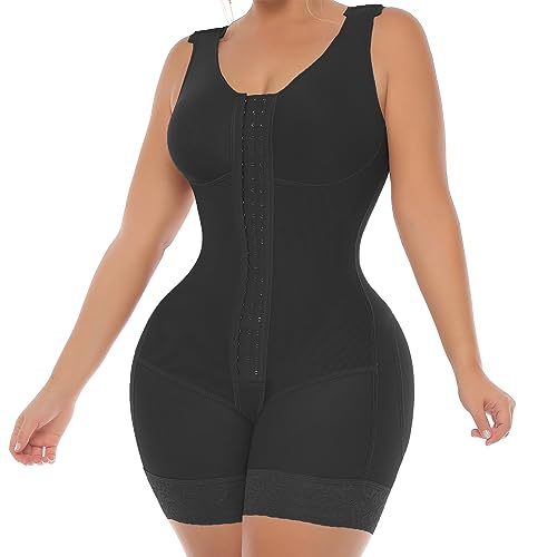 NAHEMA Shapewear for Women | Post Surgery Body Shaper | Waist Slimming Butt Lifter | Fajas Colombianas | Black Size M