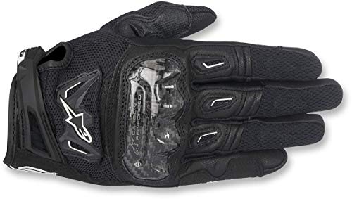 Alpinestars Men's SMX-2 Air Carbon V2 Leather Motorcycle Glove, Black, Medium