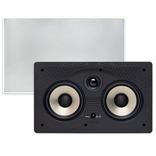 Polk Audio 255c-RT in-Wall Center Channel Speaker (2) 5.25' Drivers - The Vanishing Series | Easily Fits into The Wall | Power Port | Paintable Grille Black, White