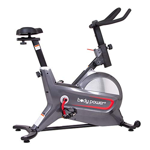 Body Power Deluxe Indoor Cycle Trainer with Curve-Crank High Inertia Low Impact Technology