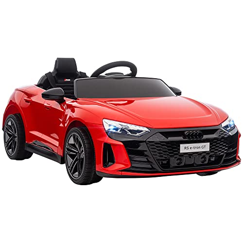 Aosom Kids Ride on Car, 12V Licensed Audi RS E-tron GT 3.1 MPH Electric Car for Kids, Battery Powered Ride-on Toy for Boys and Girls with Remote Control, Suspension, Horn, Music, Lights, Red