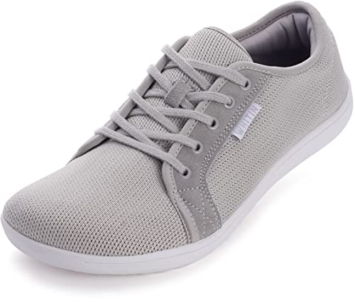 WHITIN Women's Barefoot Shoes Fashion Sneakers Minimalist Wide Width Toe Box Zero Drop Size 10 Flat Road Running W81 Sport Walking Workout Grey 41
