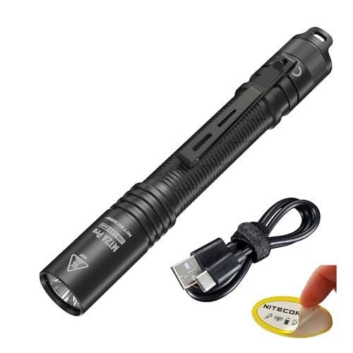 Nitecore MT2A Pro EDC Flashlight, 1000 Lumen, USB-C Rechargeable, 2X AA Battery Compatible Slim Penlight