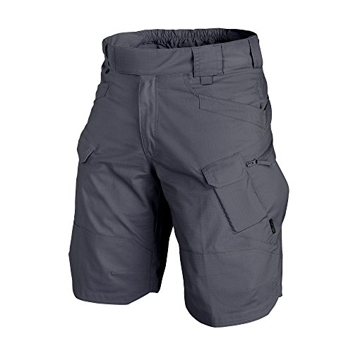 Helikon-Tex Urban (UTK) Tactical Shorts for Men - Lightweight & Breathable Cargo Shorts for Tactical, Military, Police, Hiking, & Hunting (Shadow Grey Polycotton Ripstop W36, L11)
