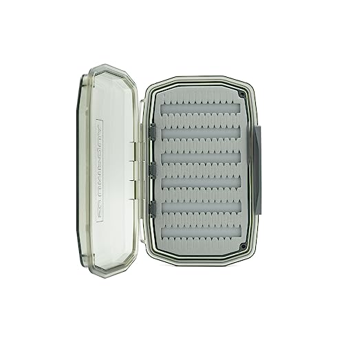 UMPQUA UPG Foam WP Essential Medium Fly Box - Lightweight Versatile Medium-Sized Waterproof Dustproof Quick-Loading Fly Storage Case - Fly Fishing Tackle Organizer - Gray