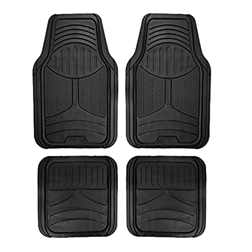 FH Group Automotive Floor Mats - Heavy-Duty Monster Eye Rubber Floor Mats for Cars, Universal Fit Full Set, ClimaProof Floor Mats, Trimmable Floor Mats For Most Sedan, SUV, Truck Floor Mats Black
