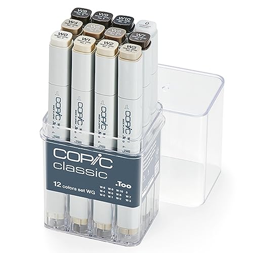 Copic Classic, Alcohol markers, 12pc set Warm Gray (New Ver.)