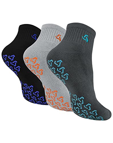 Ozaiic Non Slip Grip Socks for Yoga Home Workout Pure Barre, Pilates, Hospital, Ideal Cushion Socks for Men and Women