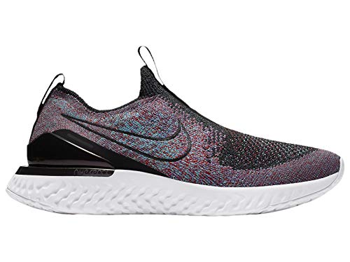 Nike Women's Epic Phantom React Flyknit Black/Black/Univ Red/Hyper Jade Mesh Running Shoes 9.5 M US