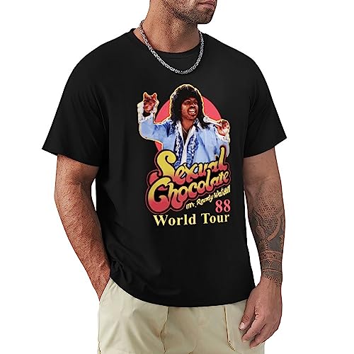 QINWEILU Randy Watson Sexual Chocolate Tshirt for Men 80s Cotton Tees Movie Shirts XL