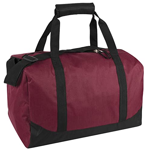 30 Liter, 17 Inch Canvas Duffle Bags for Men and Women – Travel Weekender Overnight Carry-On Shoulder Duffel Tote Bags (Red)