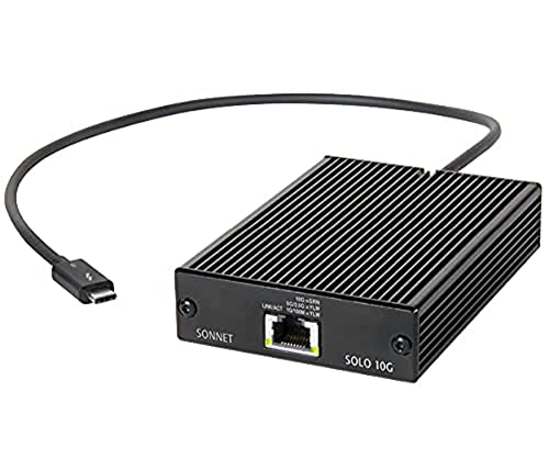 Sonnet Technologies Solo 10G Thunderbolt 3 to 10GBASE-T Ethernet Fanless Adapter (SOLO10G-TB3)
