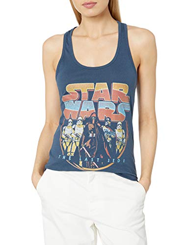 STAR WARS Junior's The Last Jedi First Order Retro Racerback Tank Top - Indigo - Large