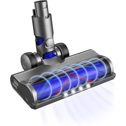 Vacuum Attachments for Dyson V6 Cleaners, Brush Motorhead Head with LED Lights for Hardwood Floor and Carpet, V Shape Bristle Roller Replacement Parts for DC59 DC61 DC62 DC74